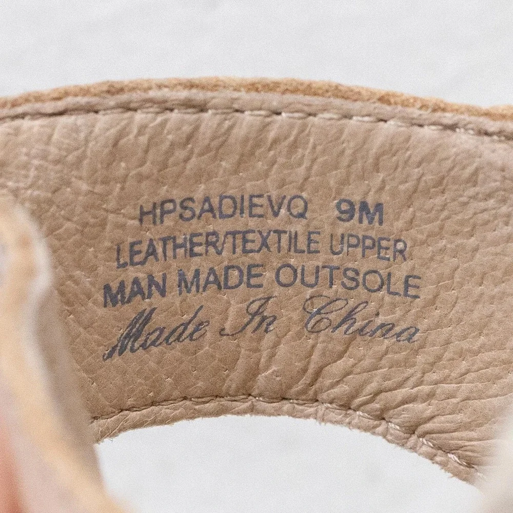 DONALD PLINER Sadie Metallic Croc Platform Espadrille Wedge Sandals Beige Sz 9